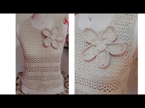 BLUSA/REGATA FLOR CROCHÊ | Passo a Passo