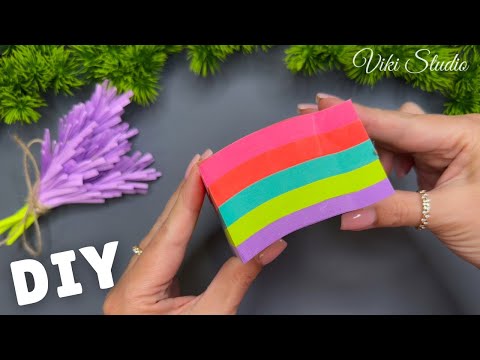 WOW! 🌈 Easy Sticky Note Paper Craft – Perfect DIY Gift Ideas!
