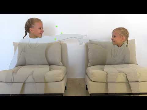 The invisible kids played a prank and joke on dad hide and seek
