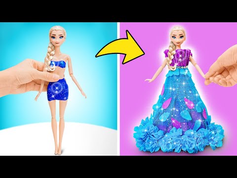 DIY Sparkling Dress From Craft Paper & Clay Fit For Your Favorite Doll