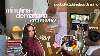 Mi rutina de mañana en verano 🌞🐚🌺 productividad, makeup de verano, hábitos, lectura, organización