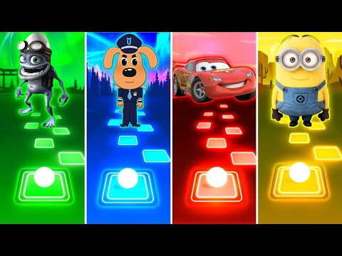 Coffin Dance - Crazy Frog vs Sheriff Labrador vs Lightning McQueen vs Minions - Tiles Hop