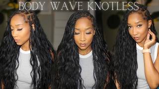 DIY Smedium Knotless Body Wave Braids ft Hot Braids