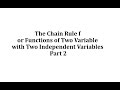 Partial Derivatives and Chain Rule