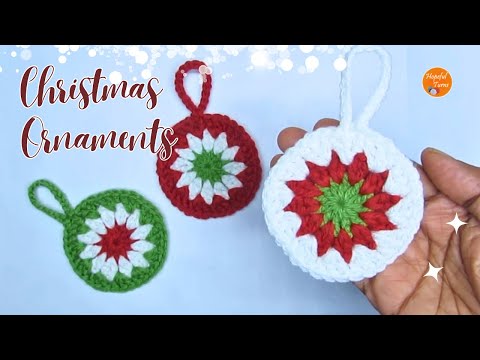 Easy Crochet Christmas Baubles | Simple Crochet Ornaments - Quick Crochet Christmas Decoration