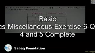 Basic Statistics-Miscellaneous-Exercise-6-Question 4 and 5 Complete