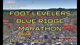 Foot Levelers Blue Ridge Marathon 2026: 3D Video Course Map | 42.2 km - Roanoke