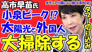 【高市早苗氏】小泉進次郎氏は既にピーク！？太陽光発電の補助金と外国人問題を大掃除してタブーに切り込む！！突然和歌を詠んだ深い理由！！小泉陣営に「魔除け」で参加！？有力候補絡みにスキャンダルが出る！？