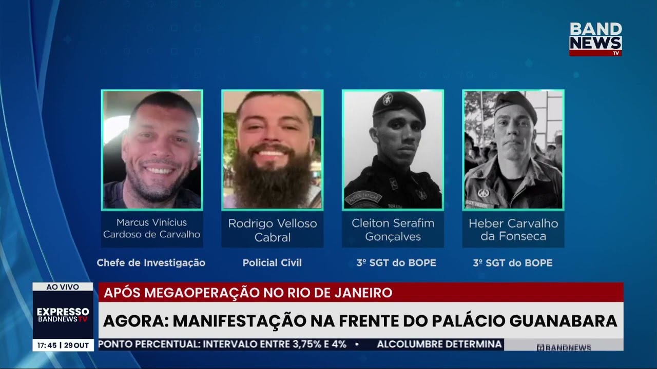 Agora manifestação na frente do Palácio Guanabara | BandNews TV  TV Online Agora manifestação na frente do Palácio Guanabara | BandNews TV