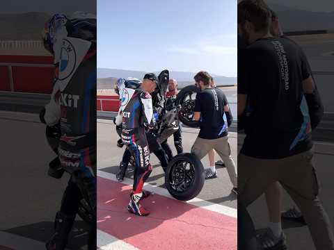 Next level pitstoppie! 😉 #NeverStopChallenging #MakeLifeARide #MRR #M1000RR #BMWMotorrad