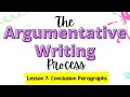 Exploring Conclusion Paragraphs in Argumentative Writing