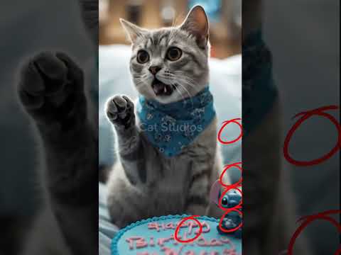 #happybirthday #funny #kitten #animalintelligence #kucing #cute #cat #cake #aicats #shorts #short #o