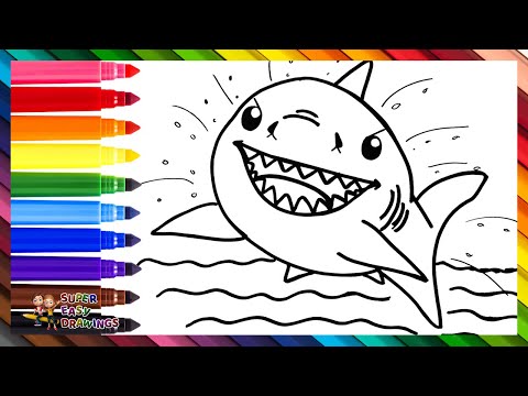 Draw and Color a Shark 🦈🌊🌈 Drawings for Kids