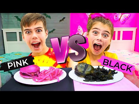 Pink vs Black Challenge by Nastya Artem Mia and other funny challenges
