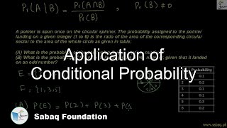 Application of Conditional Probability
