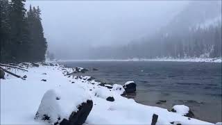 Neve vento, e riacho. Para Relaxar. Snow wind and river. To Relax