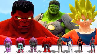 HULK vs GOKU | Goku Dragon Ball vs Superheroes | Spider-man, Superman, Ironman, Hulk, Falcon
