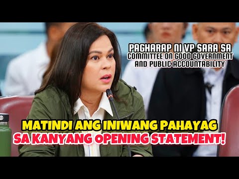 VP SARA MATINDI ANG NAGING PAHAYAG SA KANYANG OPENING STATEMENT!