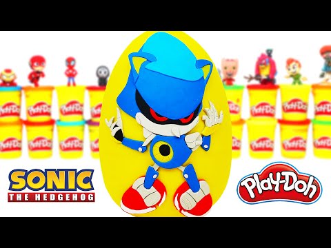 Huevo Sorpresa Gigante de Metal Sonic en Español Latino de Plastilina Play Doh