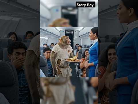 Monkey selling peanuts on a plane 😳 | #ai | #aishorts | #ytshorts | #trending | #monkey | #funny