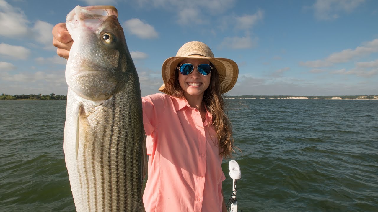 Wife Goes Striped Bass Fishing Catch and Cook