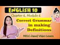 Grammar and Definitions Concepts