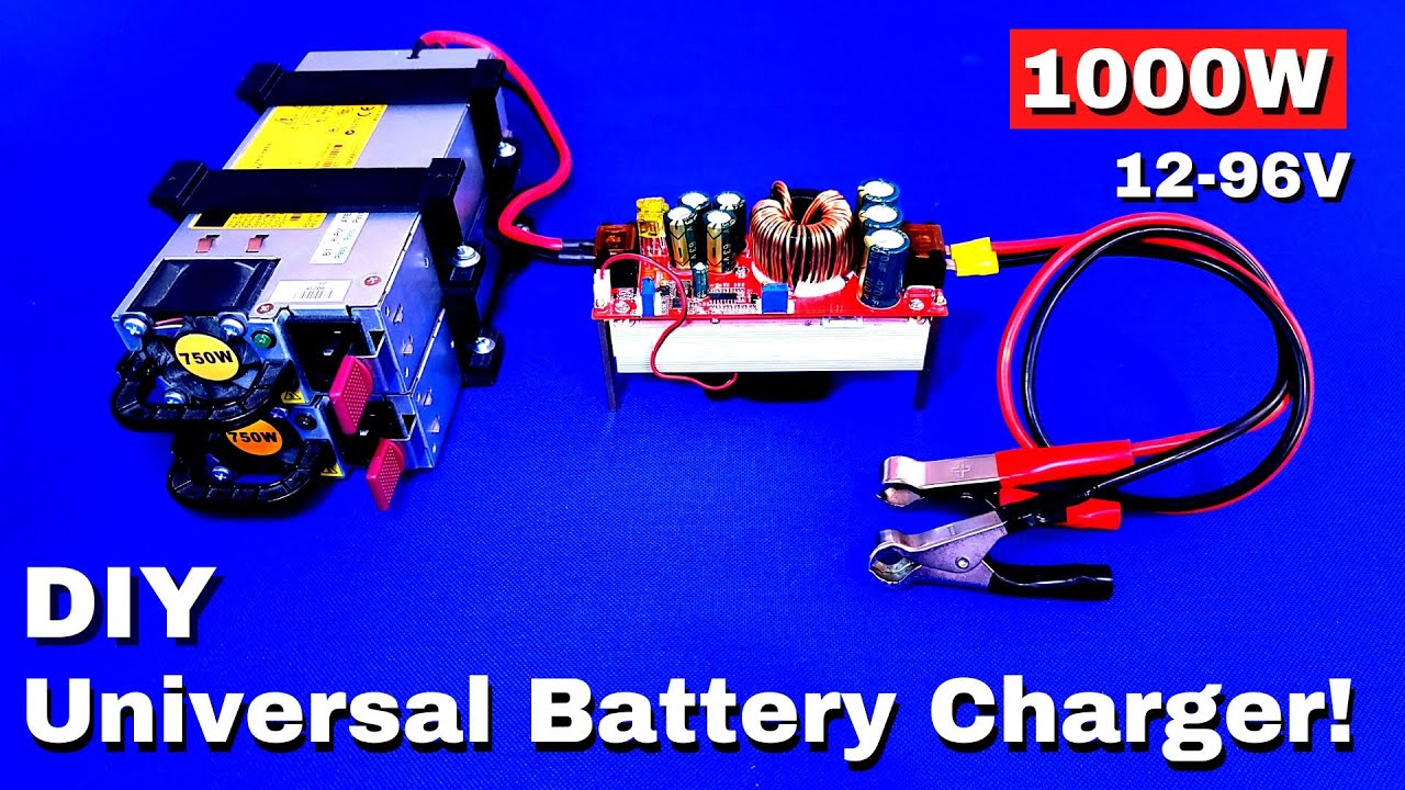 1000W DIY Universal Battery Charger Using Recycled Server Power Supply and a Boost Converter.