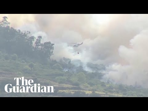 Water-dropping helicopters deployed on Tenerife as wildfire rages