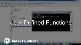 User defined functions