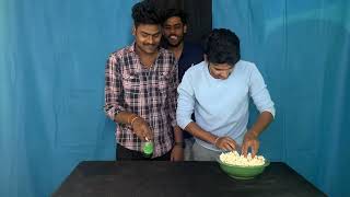 Bottle Flip And Eating Pop Corn Challenge #challenge #funnyvideo