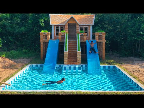 Building Underground two-story House with water Slide To Swimming Pool [ Full Video ]
