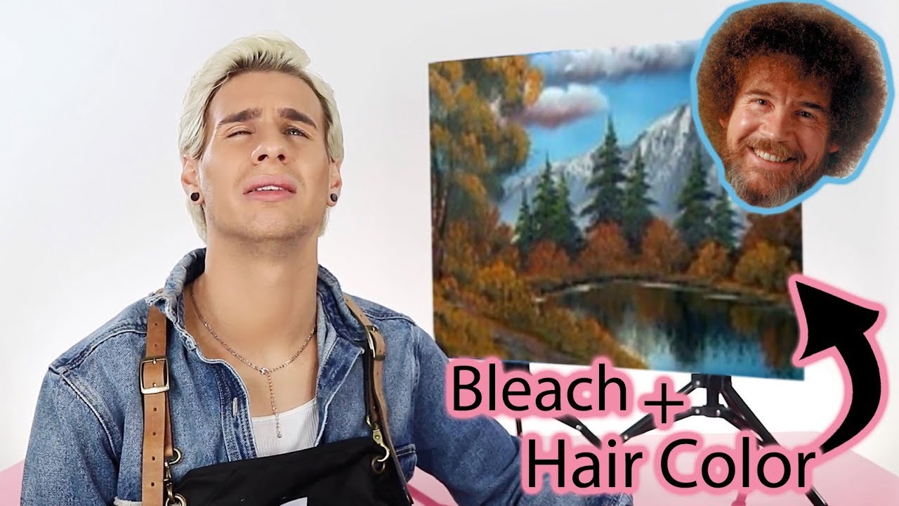Following a bob ross tutorial using only hair color and bleach