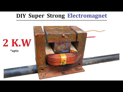 12v 2000 Watts Powerful Electromagnet using Microwave Transformer - 12v to 220v DC