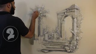 اتعلم الرسم بلون واحد على الجدار ( الجزء الثاني ) فنان مصر