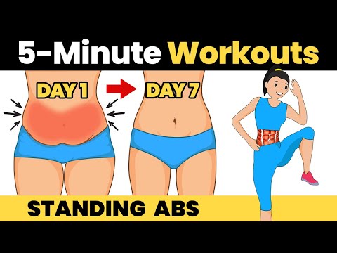 5 Minute BELLY FAT BURNING WORKOUT (Standing) Lose Weight Increase Energy