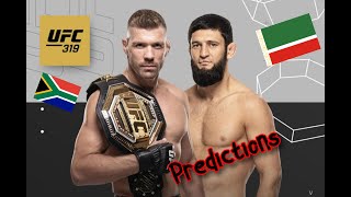 MY NOT so In Depth Guide and Predictions For UFC 319