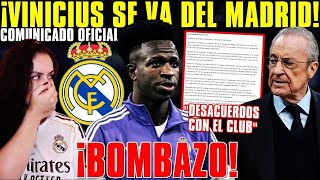 - 🚨 DECISIÓN FIRME:  VINICIUS FILTRA QUE SE MARCHA DEL MADRID ✅ ÚLTIMA HORA REAL MADRID