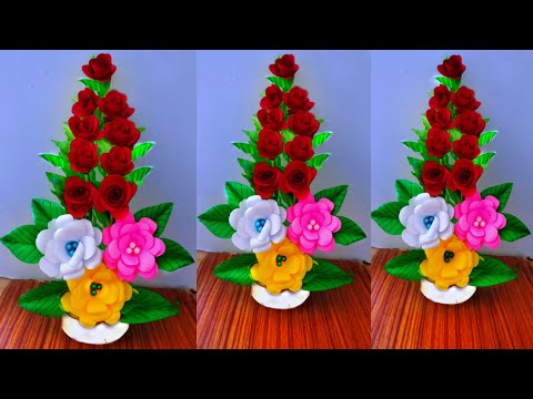 beautiful flower bouquet making with paper / diy flower bouquet