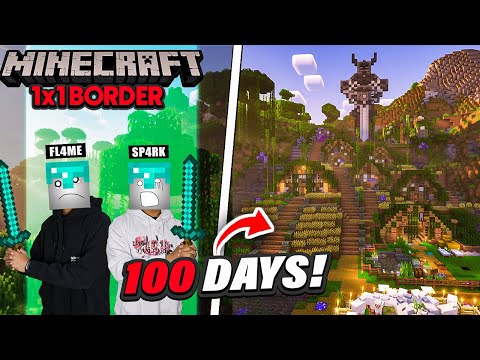 We Survived 100 Days in a 1x1 BORDER in Minecraft!
