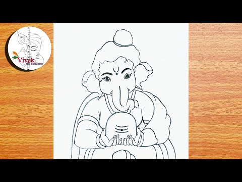 Ganpati Bappa with Shivling in Hand | Ganesh Drawing for Beginners | Easy Drawings