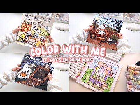 COLOR WITH ME (asmr) 🌈 kiky's coloring book • pastel ohuhu markers