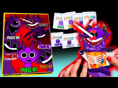 💜SPRUNKI DURPLE PHASE1 vs 2 vs 3 vs 4 vs 5 vs 6 vs 7 GAMEBOOK / DURPLE PHASE 7 SQUISHY BLINDBAG