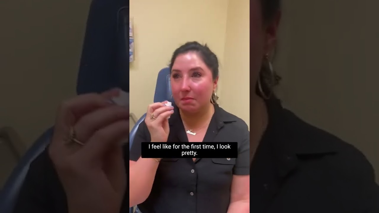 Person expressing newfound confidence and beauty.