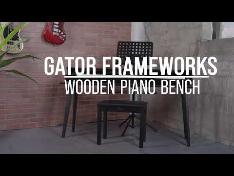 Gator Frameworks Traditional Wooden Piano Bench in Black