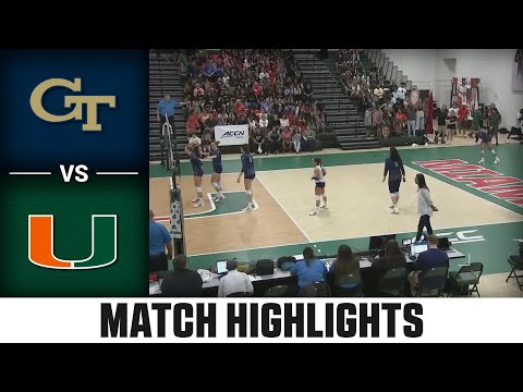 Georgia Tech vs. Miami ACC Volleyball Highlights (2023)
