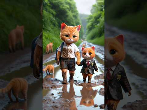 The little cat fell into the mud #shorts #cat #catlovers