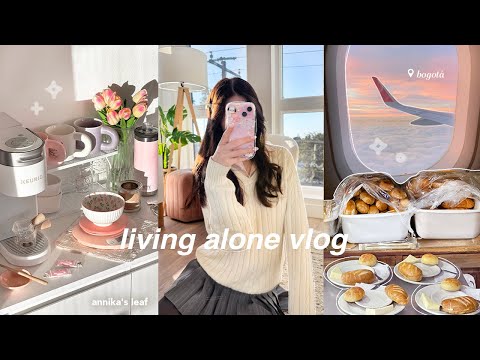 living alone vlog🌷✈️ new apartment furniture, solo travel diaries - bogotá, sick yet productive days