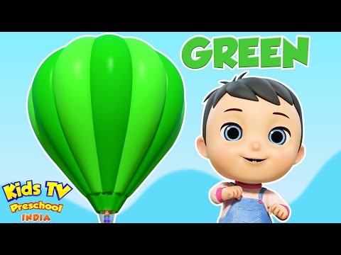 The Color Green Song, रंग गीत, Kids Poem in Hindi and Nursery Rhymes, Educational Videos