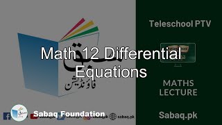 Math 12 Differential Equations