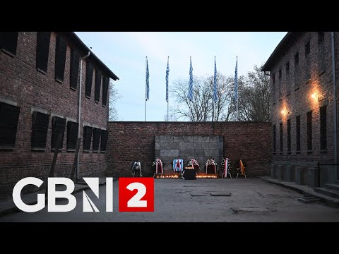 Watch as people walk through the former Auschwitz death camp for the annual March of the Living